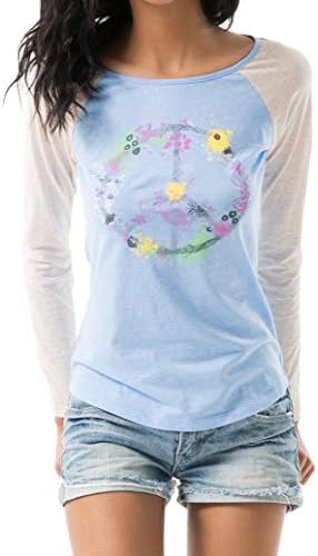 VIVILISH WOMEN BLOOMING PEACE LONG-SLEEVE BASEBALL T-SHIRT - DESIGNED IN LOS ANGELES