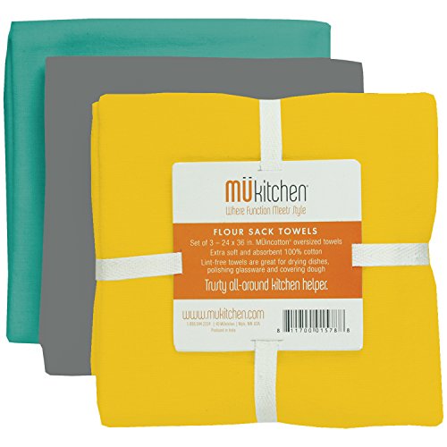 MU Kitchen 24" x 36" Flour Sack Towel - Set of 3, Wharf