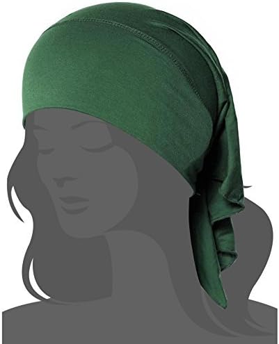 Women Hijab Cap Under Scarf Bone Bonnet Head Cover Up Army Green One Size