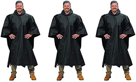 Galeton 12714-BK Repel Rainwear XL & Tall .22mm EVA Poncho (Big & Tall), Black (ะขhree Pะฐck)