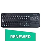Logitech Wireless Touch Keyboard K400 with Built-In Multi-Touch Touchpad, Black (Renewed)