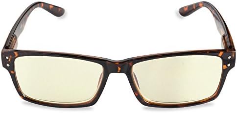 Inner Vision Eye Strain Relief Computer Screen Reading Glasses w/Case - Anti Blue Light, Anti Glare, Scratch Resistant, Spring Hinges - Unisex, (2.0 x Magnification), Brown Tortoise