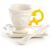 I-Wares Porcelain 3 Piece Coffee Cup &amp; Saucer Set Color: Yellow