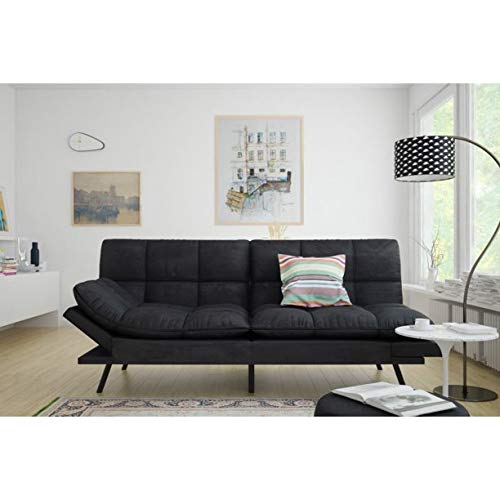 Mainstay Memory Foam Futon Black Suede Fabric Wood Metal Buy Online In Angola At Desertcart 132103881
