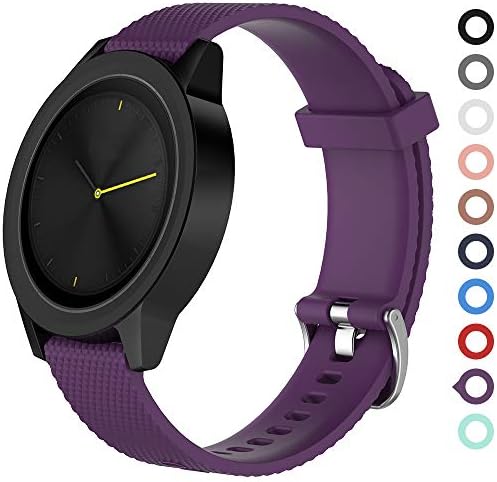 Meifox Garmin Vivomove HR Bands,Solf Silicone Replacement Band for Garmin Vivomove HR Premium Sport Watch (Purple, Sport Large)