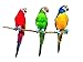 All Seas Imports (3) Handcrafted Ultra Lightweight Parrots with Real Feathers/Bendable FEET!