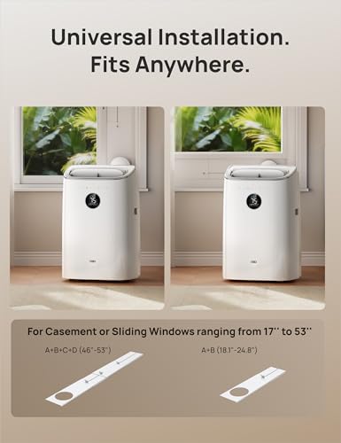 DREO Portable Air Conditioners, 10,000 BTU ASHRAE (6,000 BTU DOE) Smart AC Unit for Room with Drainage-free Cooling, APP/Voice/Remote, Fan & Dehumidifier, Quiet Standing AC for Bedroom, AC319S New