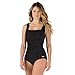 Speedo Women's Endurance+ Shirred Tank One Piece Swimsuit, Speedo Black, 6