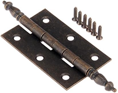 Antique Bronze Crown Head Hinge 6 Holes Jewelry Gift Box Decorative Hinge for Cabinet Furniture Accessories