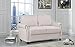 Classic Living Room Linen Loveseat with Nailhead Trim and Storage Space (Beige)