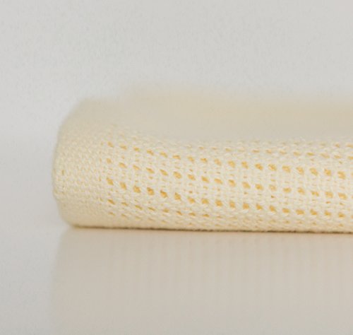 Cellular Blanket, Premium Cotton, Pastel Yellow - Thumbnail 3