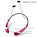 Bluetooth Headphones / Headset Rymemo Match Color Metallic-feeling Soft Polishing Wireless Music Earphones Stereo Earbuds Sports/running Magnetic Neckband Style for Cellphone, Silver-Magenta