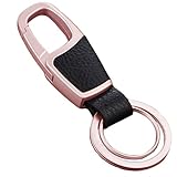Lecxci Practical Hanging Casual Car Keychain, Home Key Tags Holder for Men Women (2-ring, Sunset Gold)