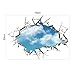 Kemilove 3D Blue Sky Wall Stickers Art Decals Mural Wallpaper Decor Home Room DIY Decoration