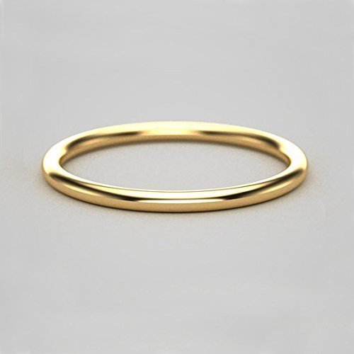 1.5mm Thin Wedding Band Solid 14k Yellow Gold Handmade
