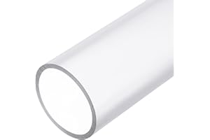 YELARXI Clear PVC Pipe, High Impact Rigid Tube Round Pipe Plastic Vinyl Tube - Fitting for (Garden/Home/Dust Collection/Aquar