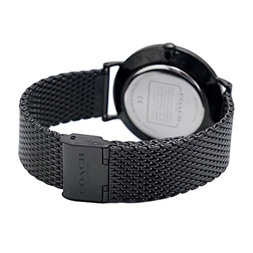 Coach 14602148 Men's Watch Charles 1.6 inches (41 mm), Black Dial, Stainless Steel Mesh Strap, Bracelet Type