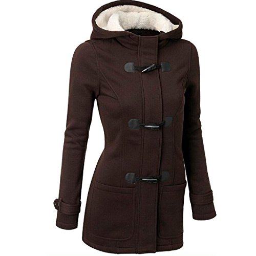 Creazy Winter Women Outwear Warm Wool Slim Long Coat Jacket Trench (XXXXXL, Coffee)