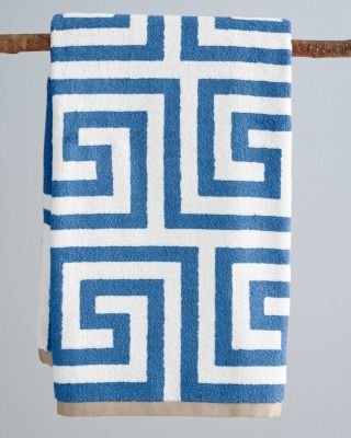 Amazoncom Garnet Hill Greek Key Bath Towels Face Cloth
