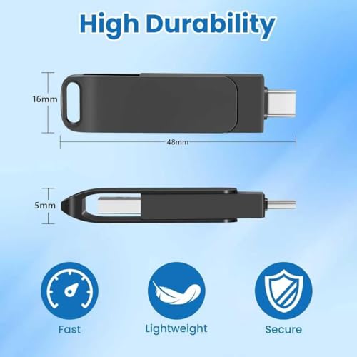 2TB Mobile Phone USB Flash Drivefor, IPhone Photo Storage Memory Stick USB C Memory Stick External Storage Thumb Drive Compatible with iPhone, iPad, PC and More Devices.