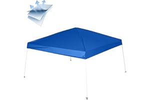 Birodeko Canopy Replacement Top Only, Waterproof Pop-Up Canopy Tent Top Cover with Ropes, Instant Canopy Top Sunshade Silver Coated for Outdoor Garden Patio Camping (Royal Blue, 8x8FT)