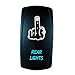 STVMotorsports Laser Blue Rocker Switch REAR LIGHTS (MIDDLE FINGER) 20A 12V ON/OFF LED Lighted for Car Truck Boat ATV UTV