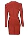 meilun Womens Deep V Front Bandage Bodycon Dress Long Sleeve Party Dress