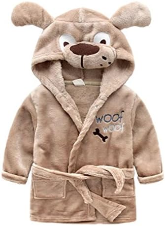 Betusline Kids Boy Girl Baby Cartoon Animal Hooded Pajamas Bath Robes Dog