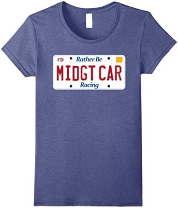 Womens Midget Car Racing t-shirt; rather be racing tshirt; race tee Large Heather Blue