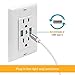 TOPGREENER USB Outlet, 5.8A 3-Port Type C Wall 15 Amp Tamper-Resistant Receptacle Plug, Compatible with iPhone 15 Series & More, UL Listed, TU21558AC3-2PCS, White, 2 Pack