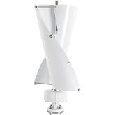 lizponaza Wind Turbine 500W Vertical Axis Wind Turbine Generator Kit with Controller, 2 Blades Permanent Magnet Design for Home &amp; Hybrid Solar Windy System (White, 12V, 2 Blades)