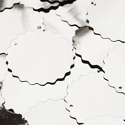 Couture Sequin Paillettes. Silver Shiny Metallic Metallic Wavy 1 1/2