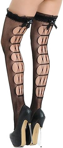 Sexy Thigh High Stockings Hollow Out Tights Lace Female Fishnet Mesh Print Transparent