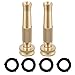 M MINGLE Twist Hose Nozzle, Heavy Duty Brass Adjustable, 3/4 Inch GHT, 2 Pack