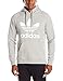 adidas Originals Men's Trefoil Hoodie, Medium Grey Heather/White, Large