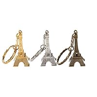 12pcs/lot 3d Eiffel Tower French Souvenir Paris Keychain Cute Adornment Keyring 3 Colors Bronze Silver Golden