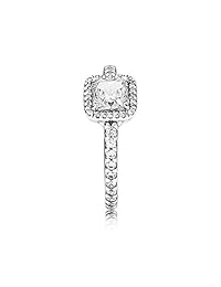 Pandora Ring Belleza intemporal con Clear CZ 190947 CZ, plata de ley, 190947CZ-60
