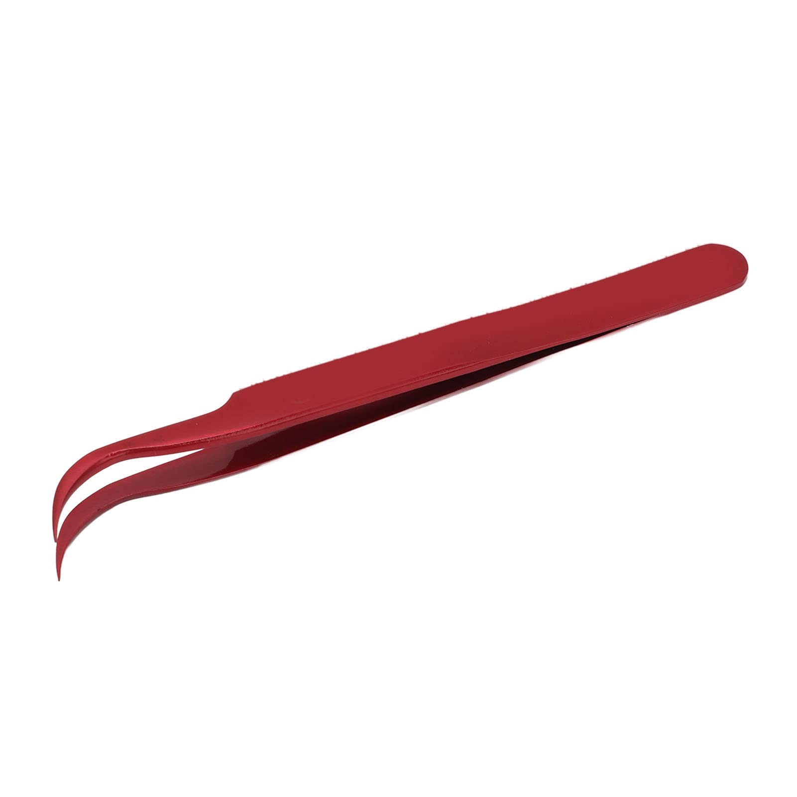 Curved Tip Tweezers High Acceracy Aluminium Alloy Tweezers for Electronic Repair Maintenance(Red)