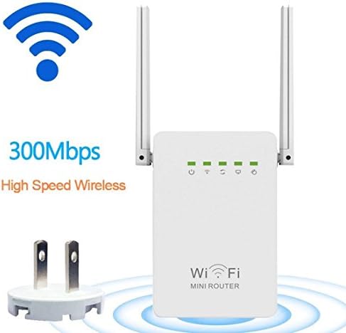DOMOD 300Mbps WiFi Router Long Range Extender 2.4GHz WiFi Repeater Signal Amplifier Booster Network Extender with Dual Band Antenna Complies IEEE802.11n/g/b with WPS Repeater/Router/AP Mode