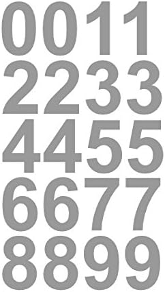 2" Inch Premium Mailbox Number Vinyl Decal Sticker Sheet (Silver) | Waterproof and Fade-Resistant | Easy to Install Adhesive Vinyl Digits | Home, Apartment, Condo or Business by CustomDecal US