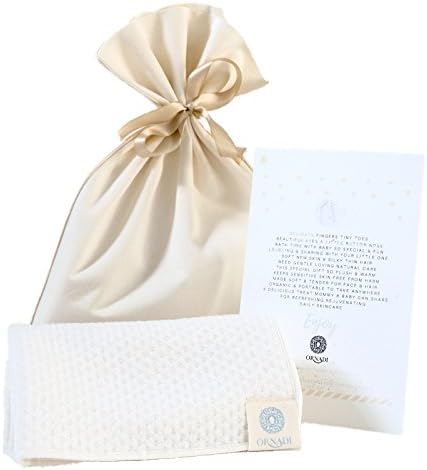 Organic Bamboo Cotton Soft Baby Face &amp; Hair Towel Gift Set Premium All Natural Protection For Newborn Sensitive Skin 15X35 Smooth Dry Cloth w/FREE Waterproof Travel Bag &amp; Poem Card Made in USA