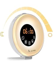 AK1980 Alarm Clock with Wake-Up Light Sunrise Simulation and FM Radio Function for Kids Teens Aged Sportsman (6639)