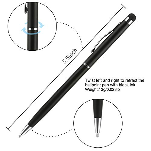 Stylus Pen, UROPHYLLA Stylus Pens for Touch Screens, 2 in 1 Capacitive Stylus Ballpoint Pen Stylus for iPad, Tablet, iPhone, Kindle, Samsung and Other Touch Screen Devices (Black-10Pack)