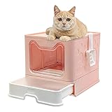 Naivees Large Cat Litter Box Foldable Jumbo Top
