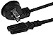 SF Cable 2ft Ultra Low Profile Angle Non-Polarized Power Cord NEMA 1-15P to IEC320 C7 18/2 AWG