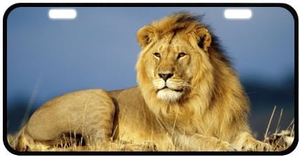 Lion License Plate with-11.8" X 6.1" inches-Black Trim
