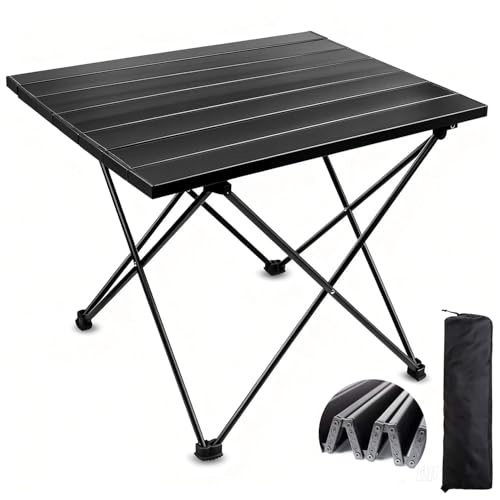 Unicame Mesa de Camping Plegable Pequeña,Mesa Plegable pequeña,con Tablero de Aluminio,para Acampar,Exteriores, Playa, Jardin, Barbacoa, Picnic,Senderismo(40Dx 35Wx 29H CM)