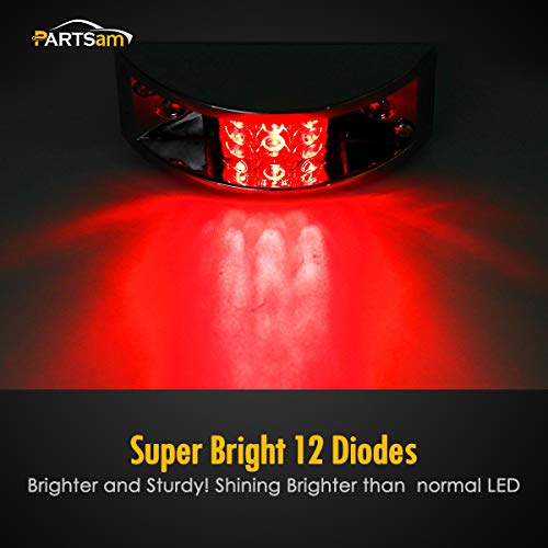 image for Partsam 4X Red Sealed Chrome Armored LED Trailer Clearance and Side Ma