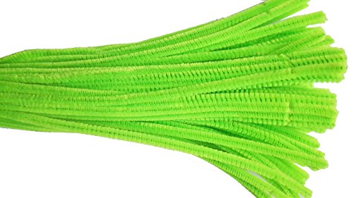 Caryko Super Fuzzy Chenille Stems Pipe Cleaners, Pack of 100 (Light Green)