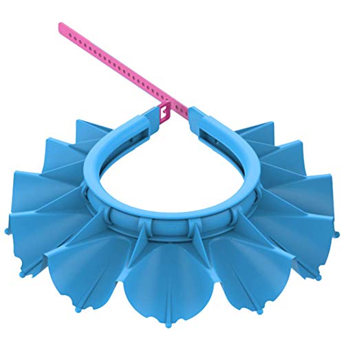 Baby Shower Cap Bathing Cap, Adjustable Shower Cap Kids, Infants Soft Protection Funny Safety Visor Cap for Toddler Children Blue - Thumbnail 6